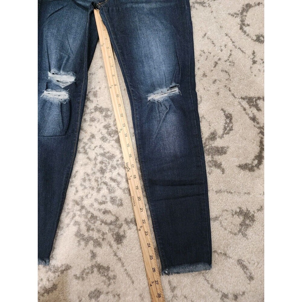 Judy Blue Womens Skinny Fit Jeans 8369-1 Blue Denim Frayed Hem 9/29 Boho Preppy - Picture 2 of 8